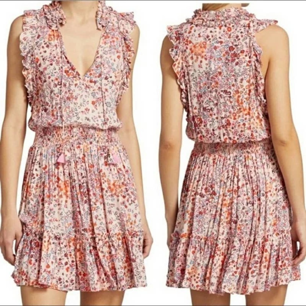 Poupette St Barth Pink Floral Mini Dress